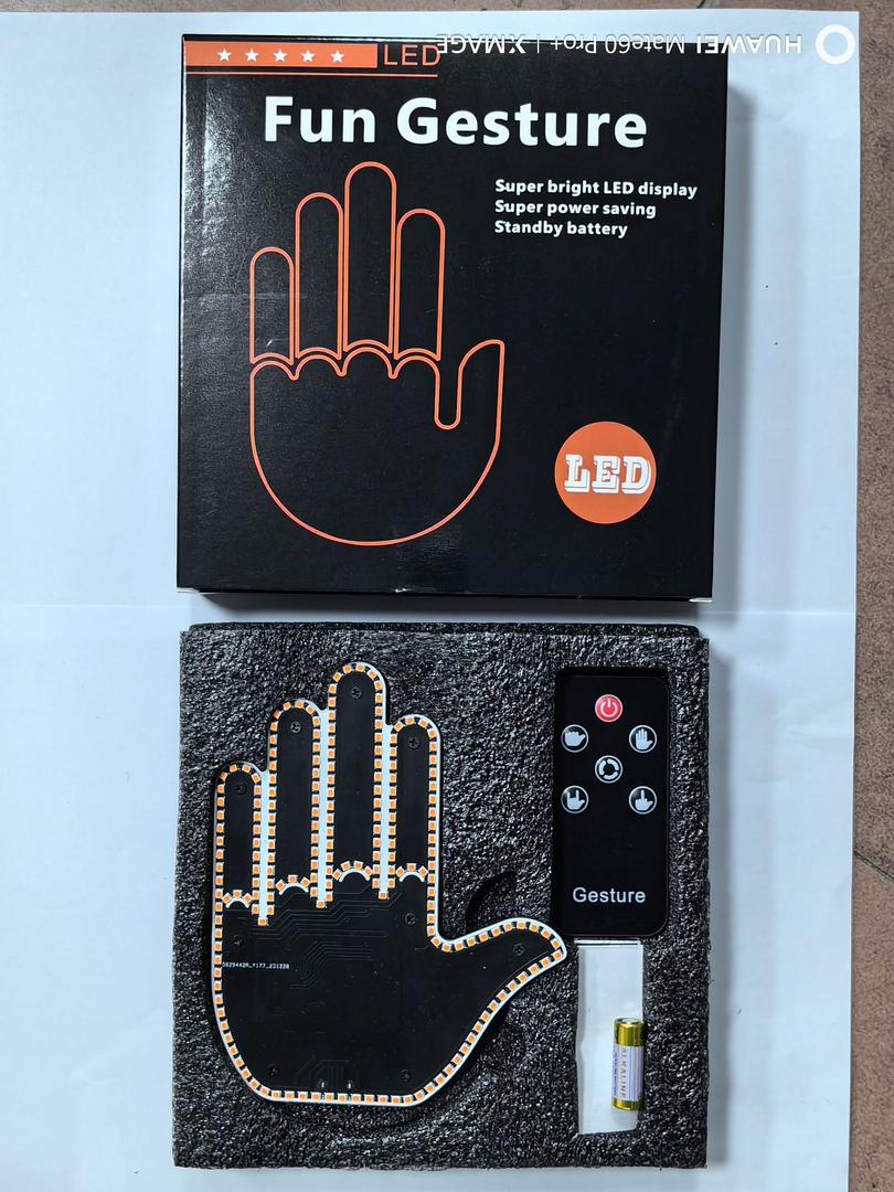 Auto Finger Licht mit Fernbedienung Geste Licht Auto Bernstein Mittelfinger Warnung Bremslicht 