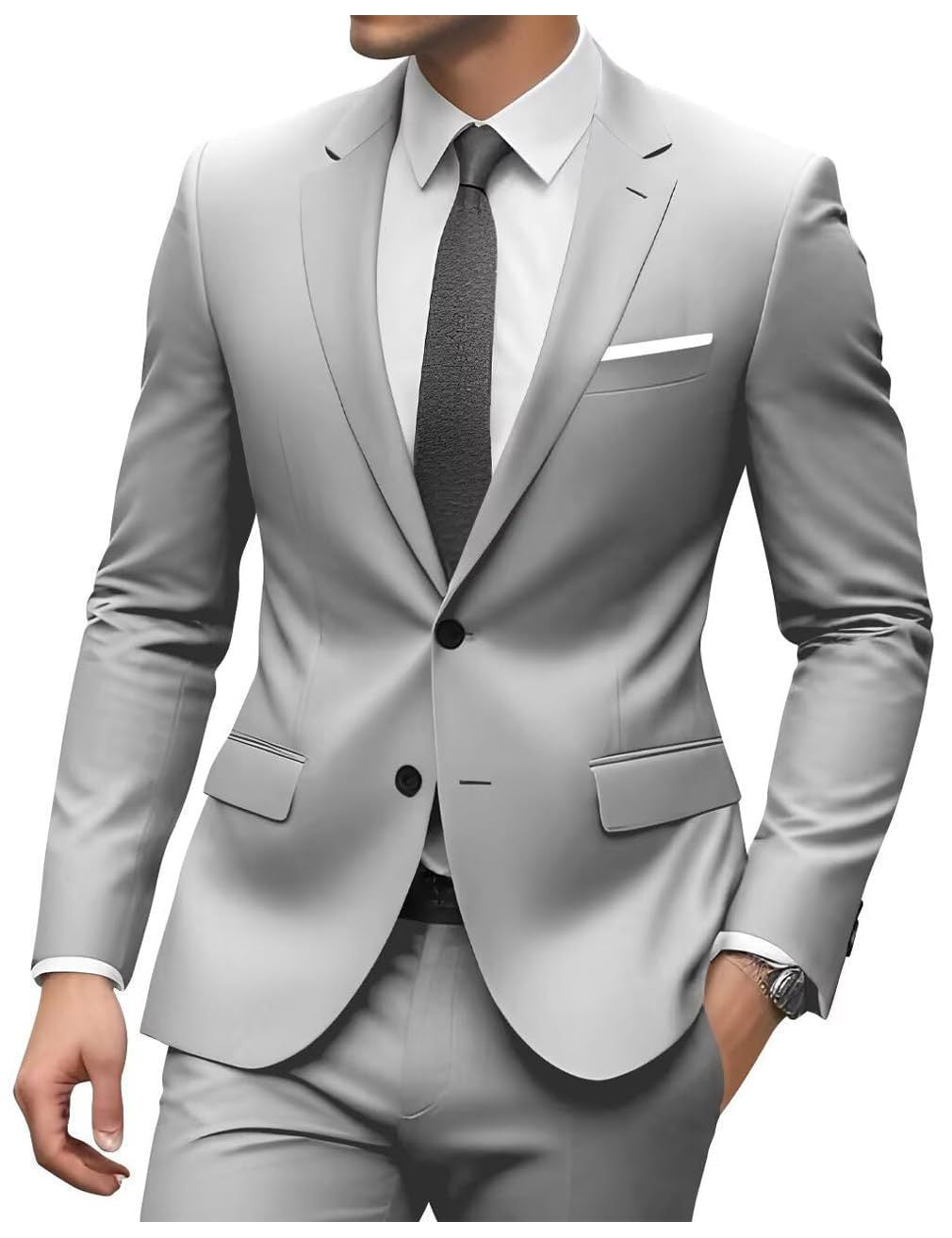 3-teiliger Herrenanzug mit Kragen für Hochzeitsfeiern und formelle Smokings, Jacke mit Hose, Weste, Anzug-Sets | 701 