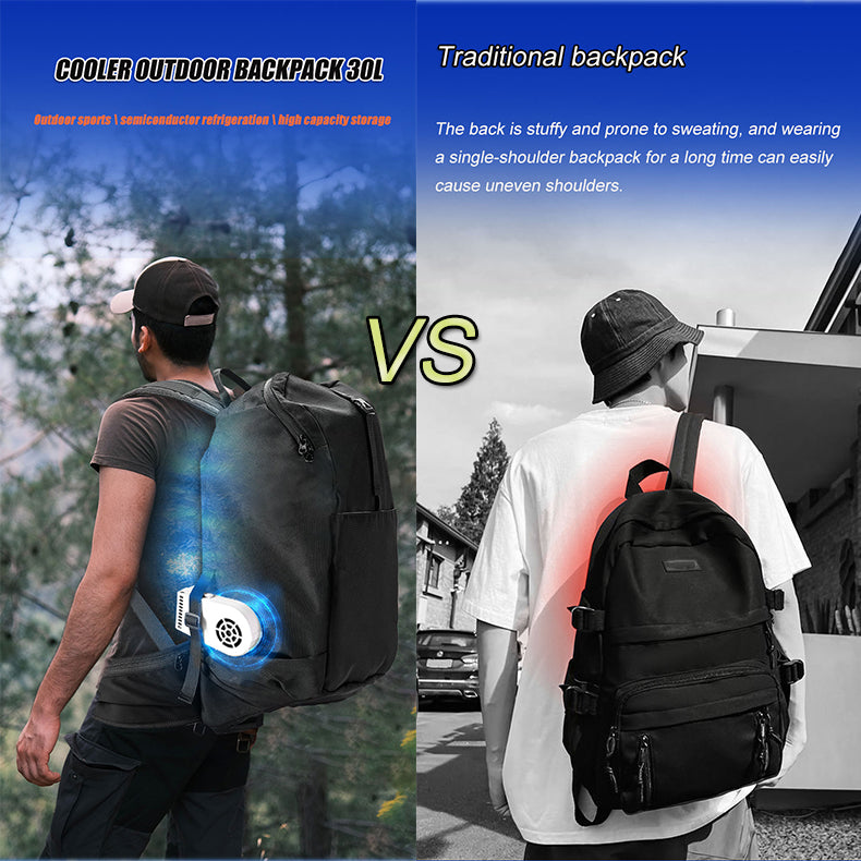 SenmiCool Luftkühlung 30L Outdoor-Rucksack Halbleiterkühlung für Wandern Sportreisen Bergsteigen