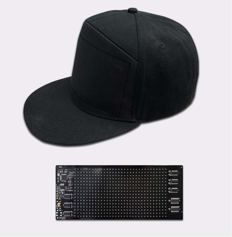 App-gesteuerte LED-Kappe Bluetooth Vollfarbdisplay Nachricht Wiederaufladbarer Hut Cooles Partykostüm | HMZ-005