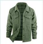 Herren-Truckerjacke im Western-Karo-Flanell-Stil in großer Größe, lässige Jeans-Oberbekleidungsjacke | 3270 