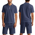 Atmungsaktives Leinen-Polo-Set für Herren – Cooles und bequemes Shirt- und Shorts-Outfit-Set | BKCS-20