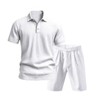 Atmungsaktives Leinen-Polo-Set für Herren – Cooles und bequemes Shirt- und Shorts-Outfit-Set | BKCS-20