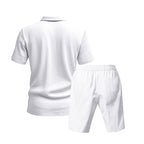 Atmungsaktives Leinen-Polo-Set für Herren – Cooles und bequemes Shirt- und Shorts-Outfit-Set | BKCS-20