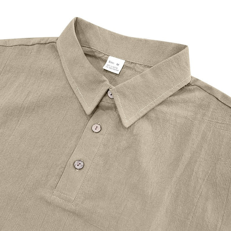 Atmungsaktives Leinen-Polo-Set für Herren – Cooles und bequemes Shirt- und Shorts-Outfit-Set | BKCS-20