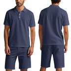 Atmungsaktives Leinen-Polo-Set für Herren – Cooles und bequemes Shirt- und Shorts-Outfit-Set | BKCS-20
