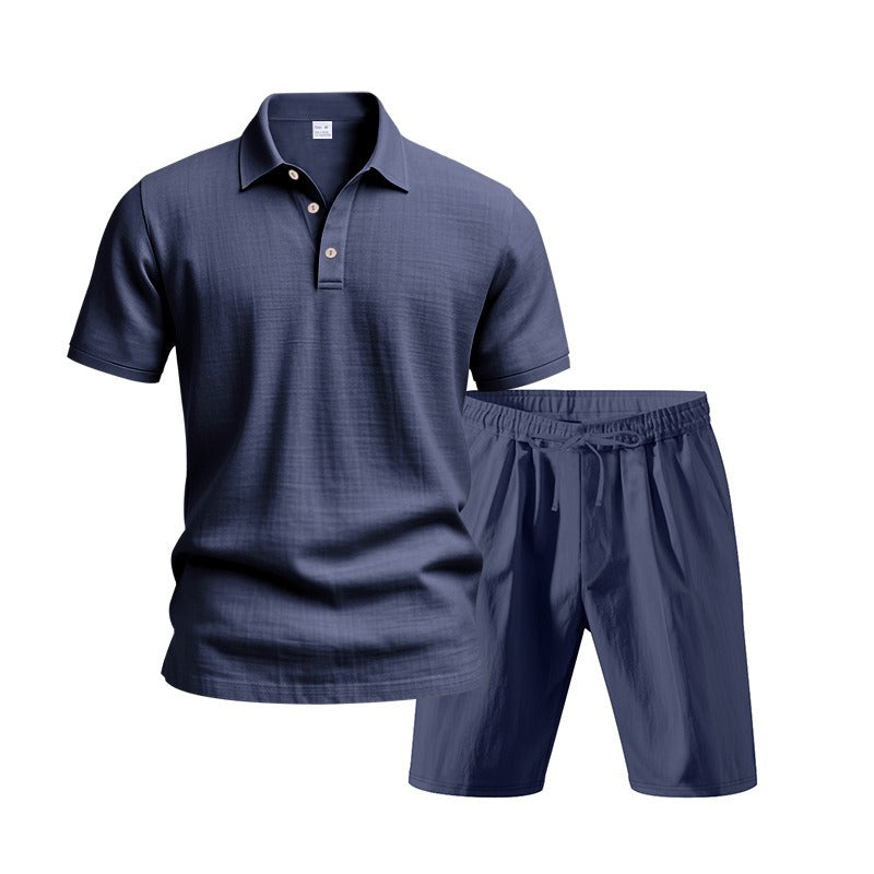 Atmungsaktives Leinen-Polo-Set für Herren – Cooles und bequemes Shirt- und Shorts-Outfit-Set | BKCS-20
