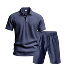 Atmungsaktives Leinen-Polo-Set für Herren – Cooles und bequemes Shirt- und Shorts-Outfit-Set | BKCS-20