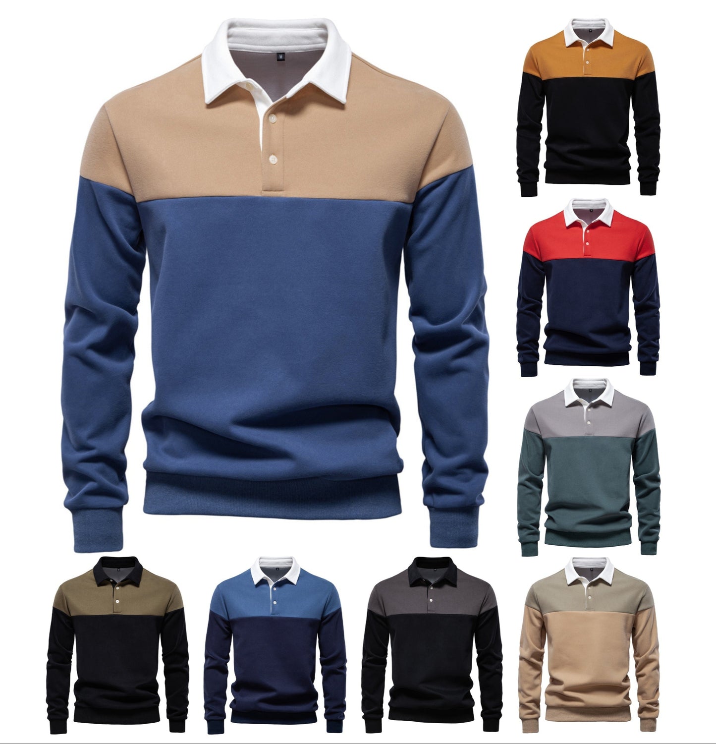 Langarm-Sweatshirt mit Polokragen für Herren – 2025 Frühlings-Casual-Streetwear-Top | HD3006 
