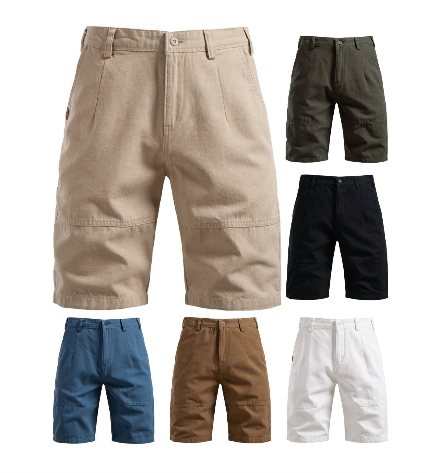 Herren-Cargo-Shorts aus 100 % Baumwolle – 2025 Sommer-Shorts mit geradem Bein, 5 Zoll | MZ0312 