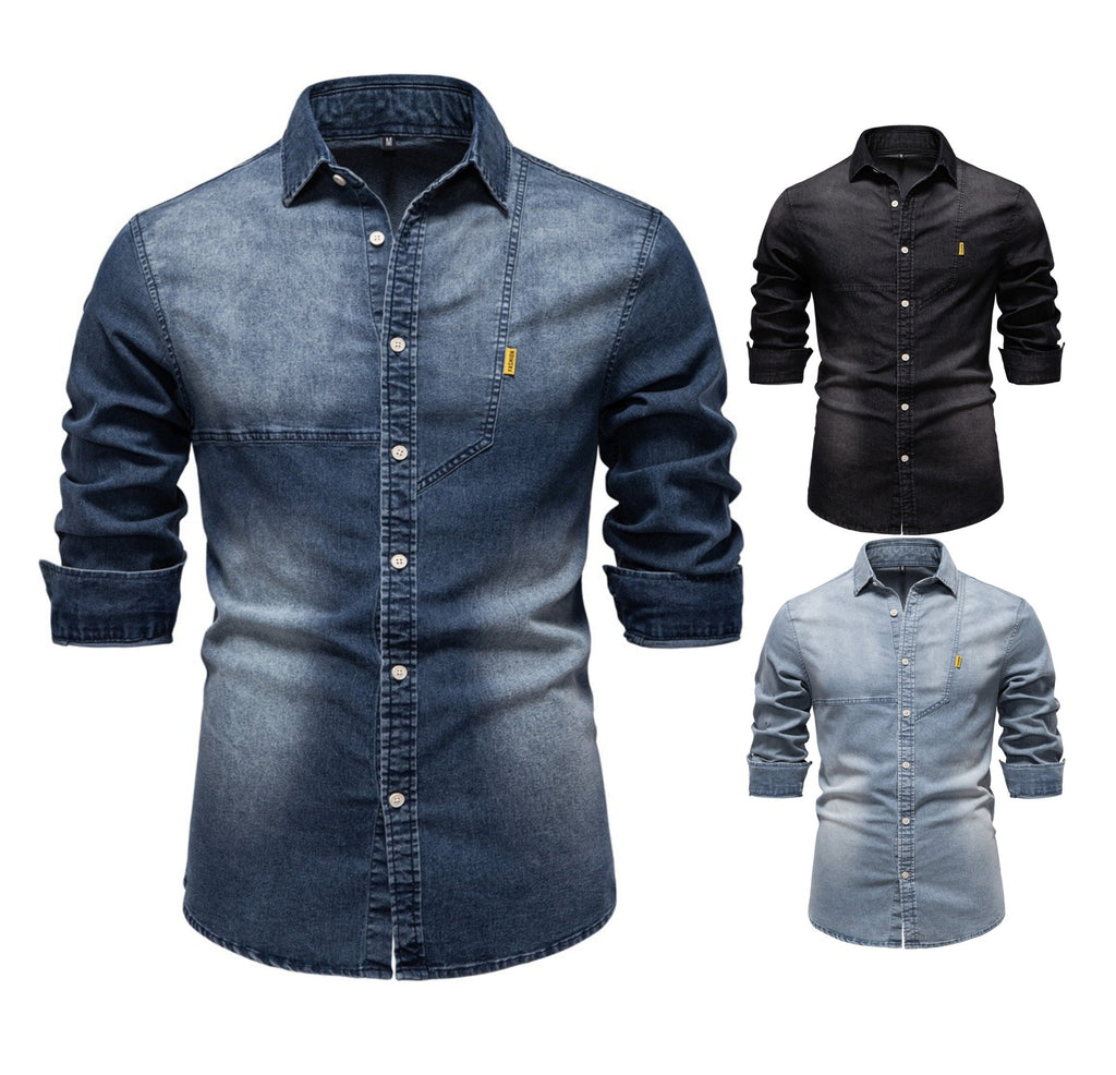 Herren Slim-Fit Jeanshemd - 2025 Frühling Lässiges Langarmshirt | 6036 
