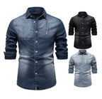 Herren Slim-Fit Jeanshemd - 2025 Frühling Lässiges Langarmshirt | 6036 