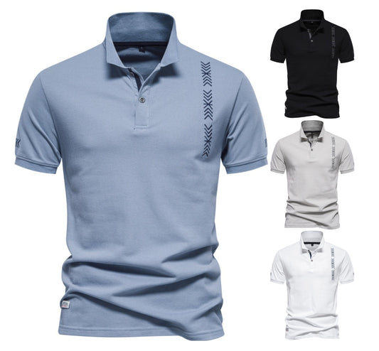 Besticktes Poloshirt aus Baumwolle für Herren – Slim-Fit-Freizeitoberteil für den Frühling 2025 | PS1012 