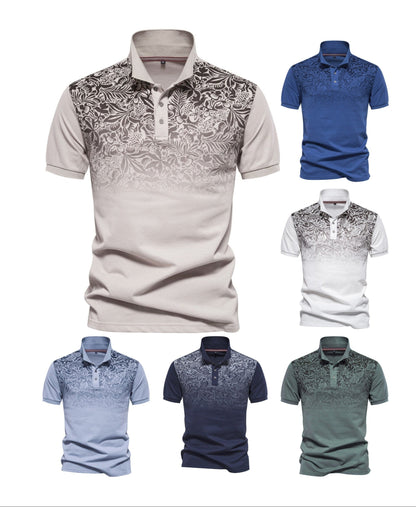 Herren-Poloshirt mit Farbverlauf und Blockfarben – Frühlings-Slim-Fit-Freizeitoberteil | PL1011 