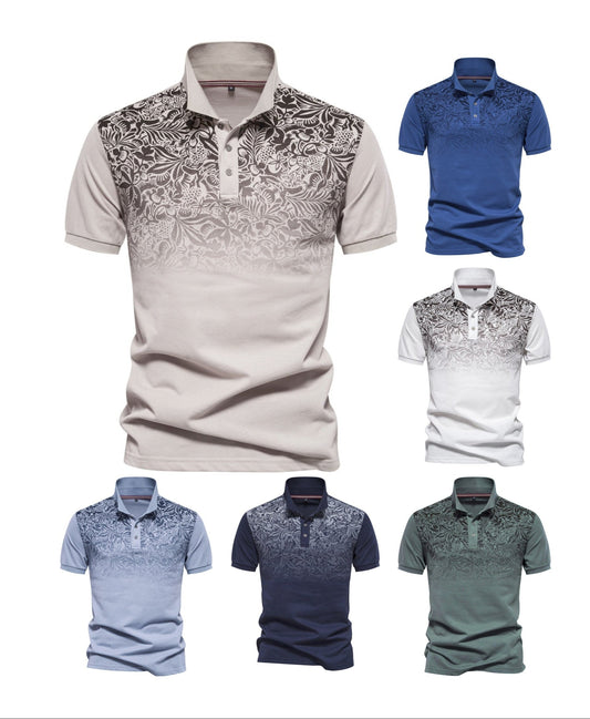 Herren-Poloshirt mit Farbverlauf und Blockfarben – Frühlings-Slim-Fit-Freizeitoberteil | PL1011 