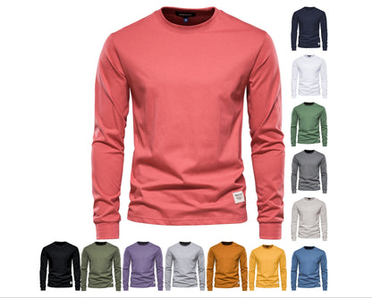 Herren Oversize Langarm T-Shirt – Lässiges Streetwear Baumwoll-Rundhals-Oberteil für den Alltagsstil | AX601 