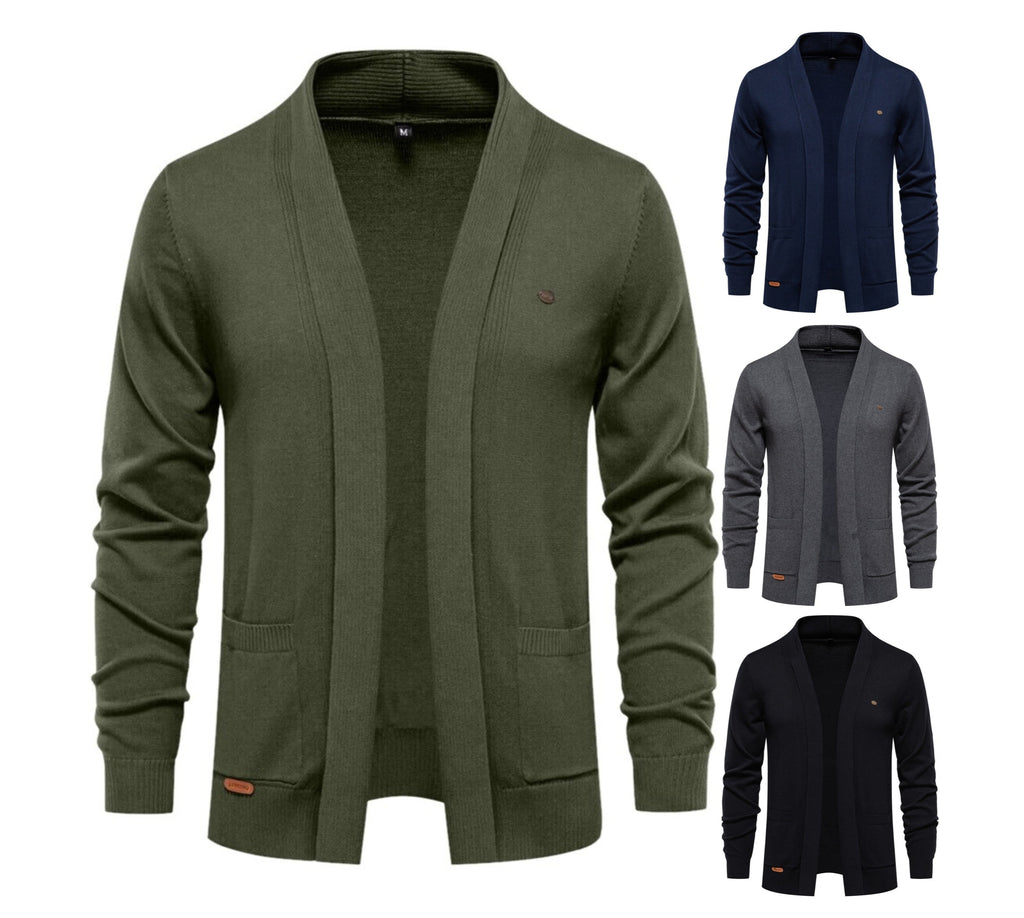 Herren Urban Style V-Ausschnitt Cardigan – Hochwertiger Baumwoll-Strickpullover | M506 
