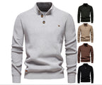 Herren-Cardigan mit hohem Kragen und Reißverschluss – Einfarbiger Strickpullover, warme Business-Casual-Winterjacke für Herren | SW833 