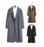 100% Wool Double-Faced Long Overcoat | Men’s Premium Knee-Length Wool Coat | Tailored Business & Casual Outerwear | 86713