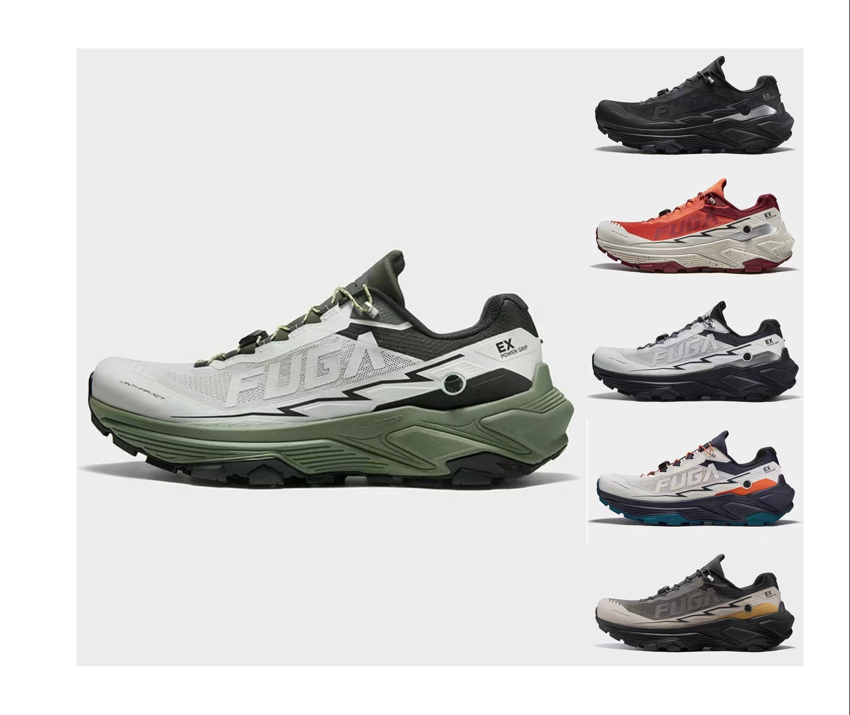 FUGA EX3 Trail Running Shoes Vibram Megagrip Outsole Breathable Water-Resistant Men's Hiking & Trail Runners Trainers