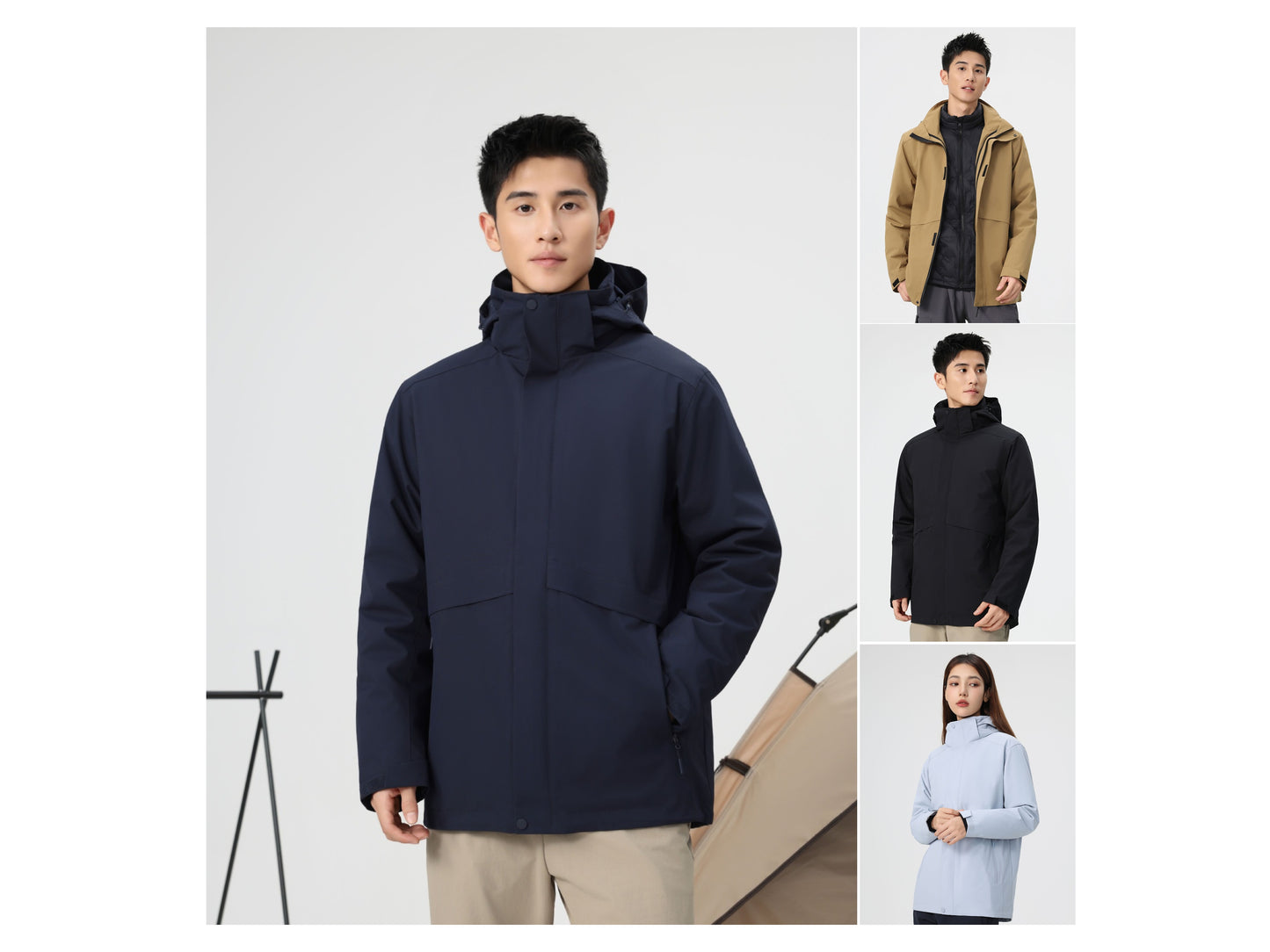 Men's 3-in-1 Winter Jacket with 90% White Duck Down | Waterproof Windproof Hiking Coat | All-Season Outdoor Protection | 251905