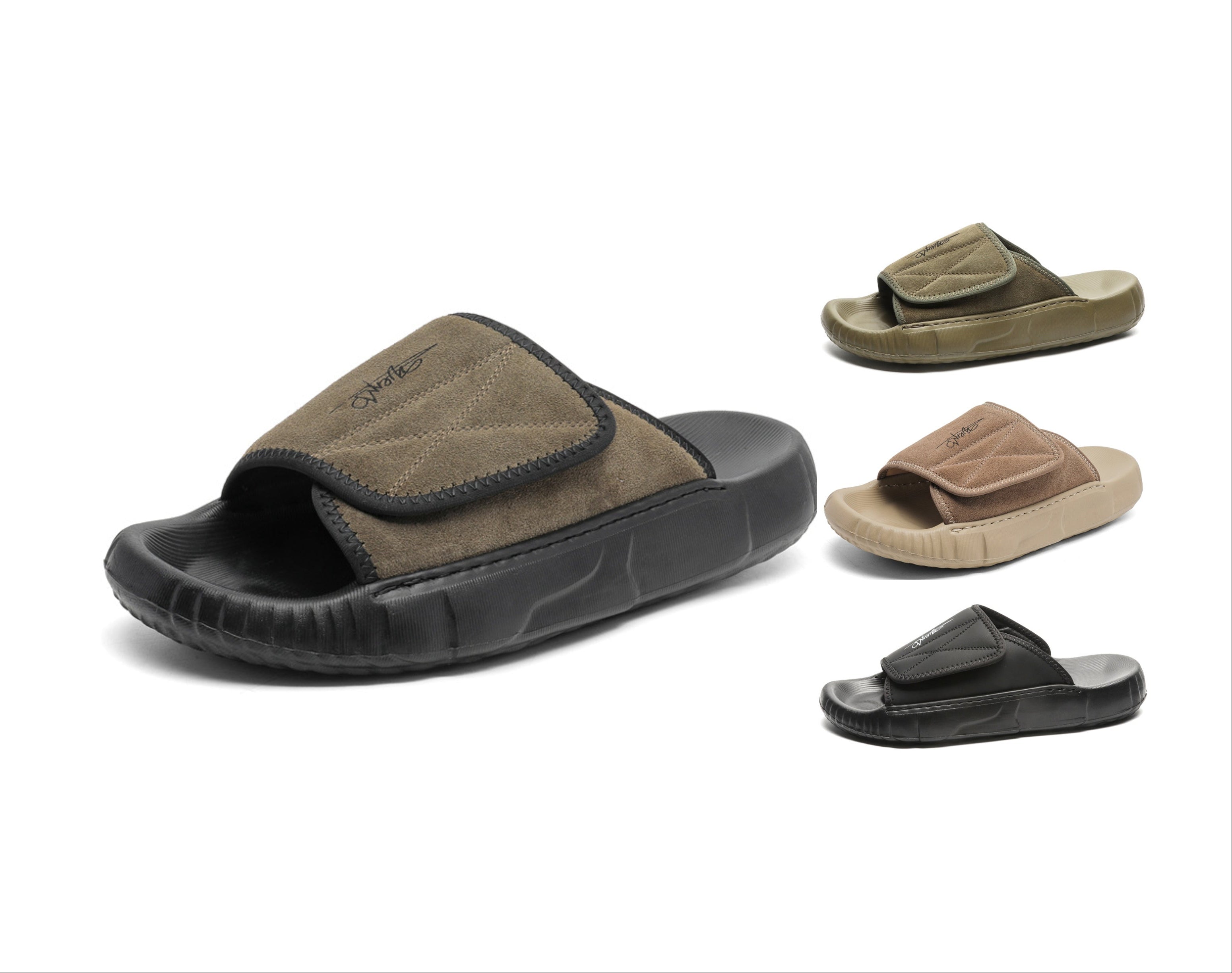 Men’s Suede Leather Fisherman Sandals | Outdoor Slide Slippers with Arch Support | Summer Beach Casual Shoes for Men | T98-1