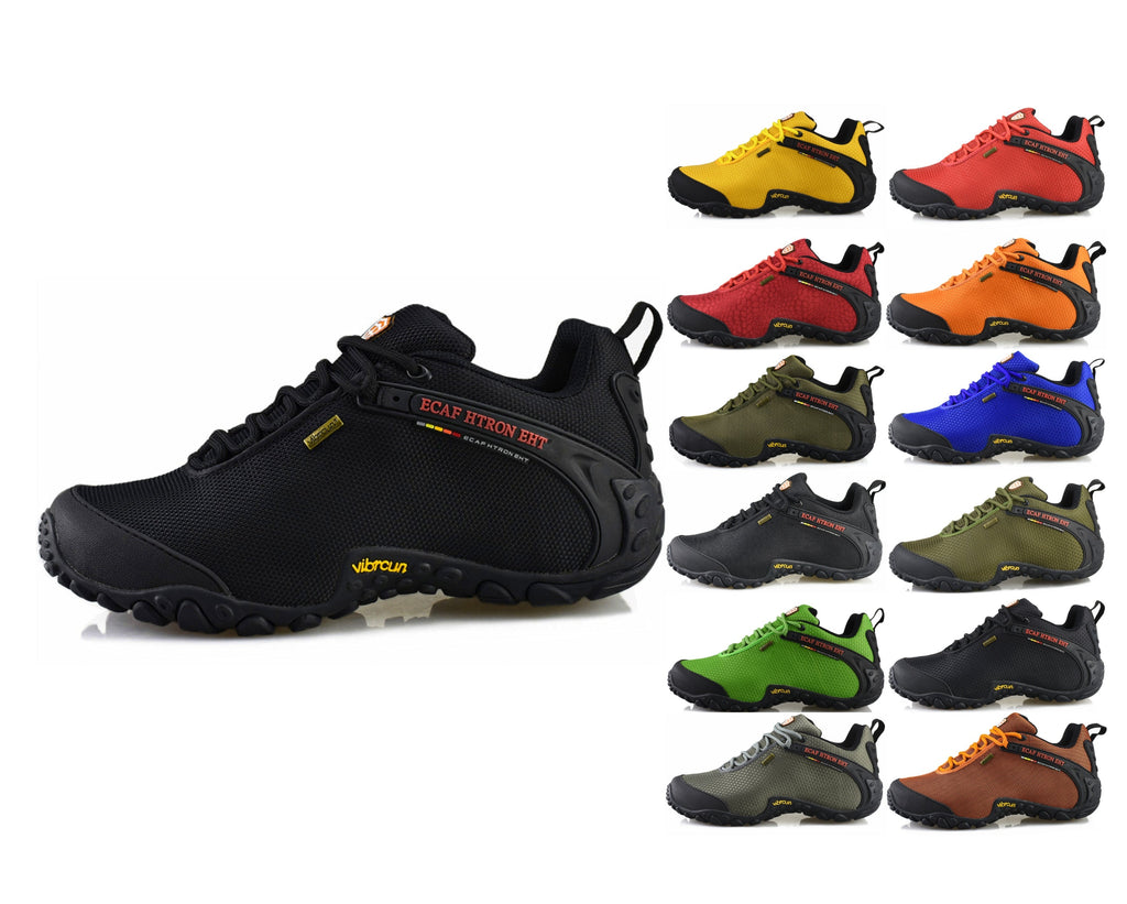 ECAF HTRON Men Water-Resistant Hiking Shoes Breathable Trainers Trail Runners Lightweight Outdoor Trekking Sneakers