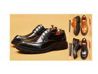 Farvarwo Men's Genuine Leather Derby Shoes | Thick Sole Business Oxfords with Height Boost | Formal Casual Round Toe Footwear | 23552