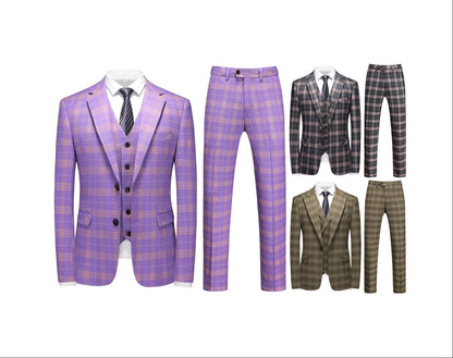 Men's Slim Fit Wedding Suit Three-Piece Set | Modern Groom Business Suit | Fashion Business Banquet Blazer | 6920