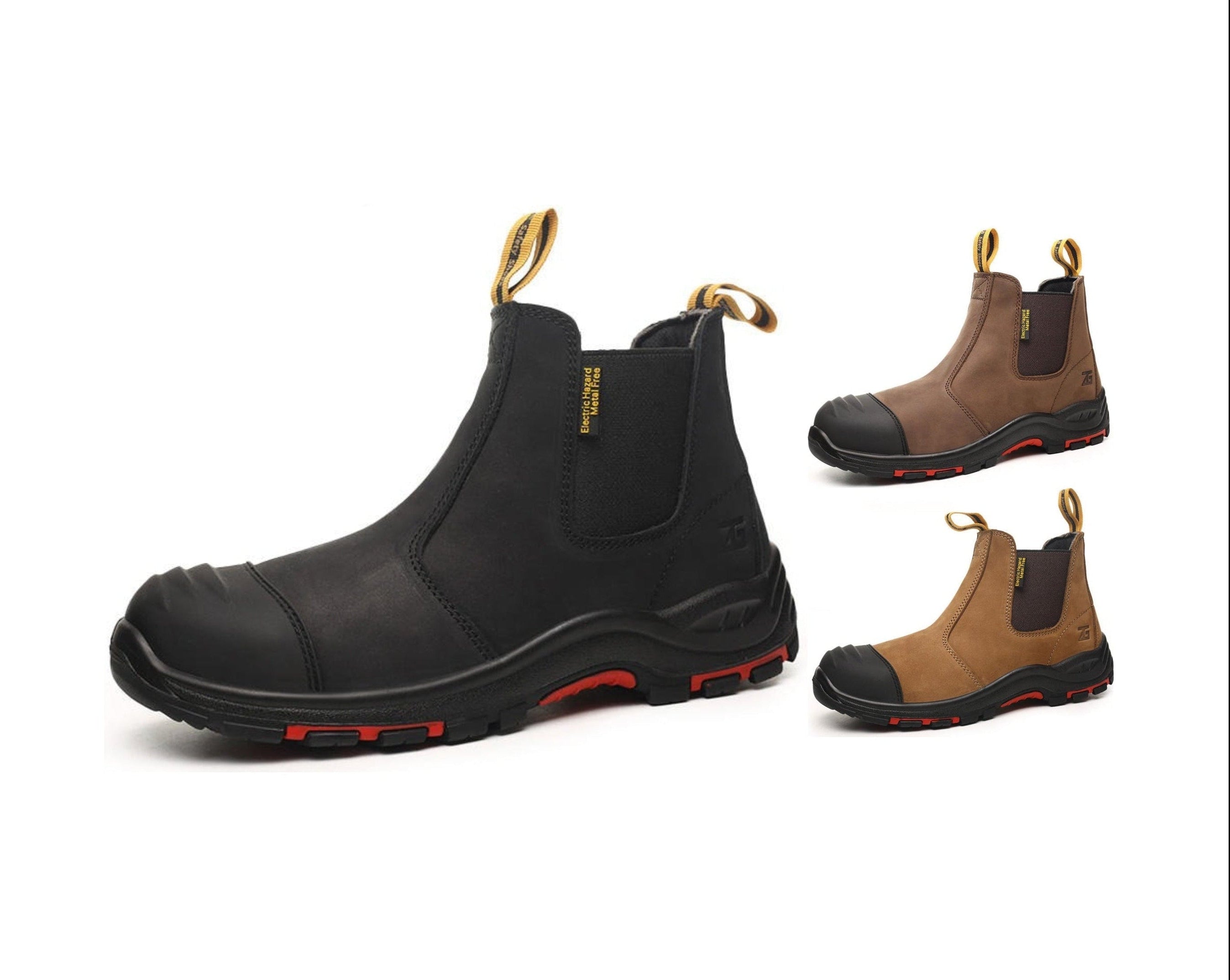 Zhengu Composite Toe Safety Shoes European Standard Slip-On Work Boots Anti-Puncture & Electrical Hazard Protection | L603