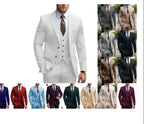 2026 Men‘s 3-Piece Suit Set | Loose Fit Wedding & Business Suit for Big & Tall Gentlemen | Cross-Border Formal Wear | SBT003