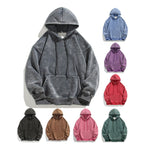 Unisex Heavy French Terry Bonded Fleece Hoodie Dicker Vintage Distressed Washed Pullover | A042-23XW99282 