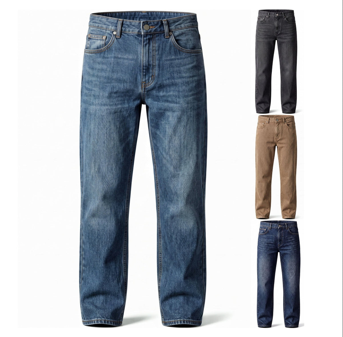 Men‘s Low-Rise Straight Leg Trousers 2026 Autumn Winter Cotton Blend Business Casual Pants Solid Color Smart Trousers