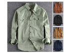 Vintage Workwear Doppeltaschenhemd Retro Casual Classic Shirt Top für Herren | V38 