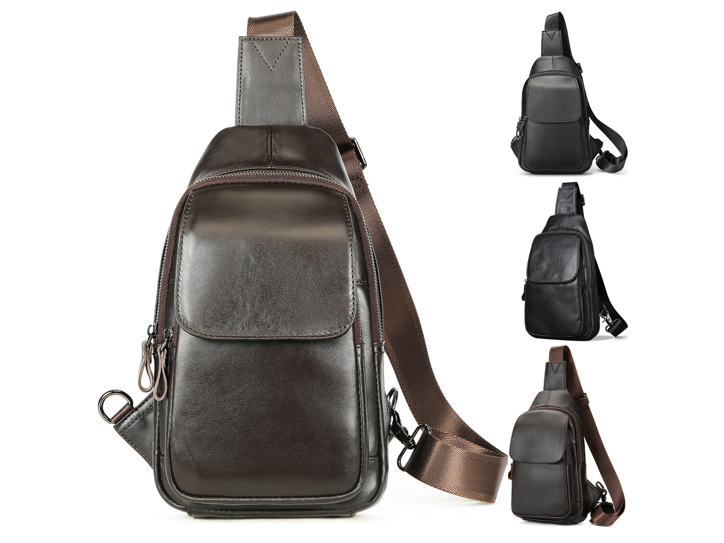 Premium Crossbody Bag Genuine Cowhide Leather Chest Bag for Stylish and Functional Carry | 7589