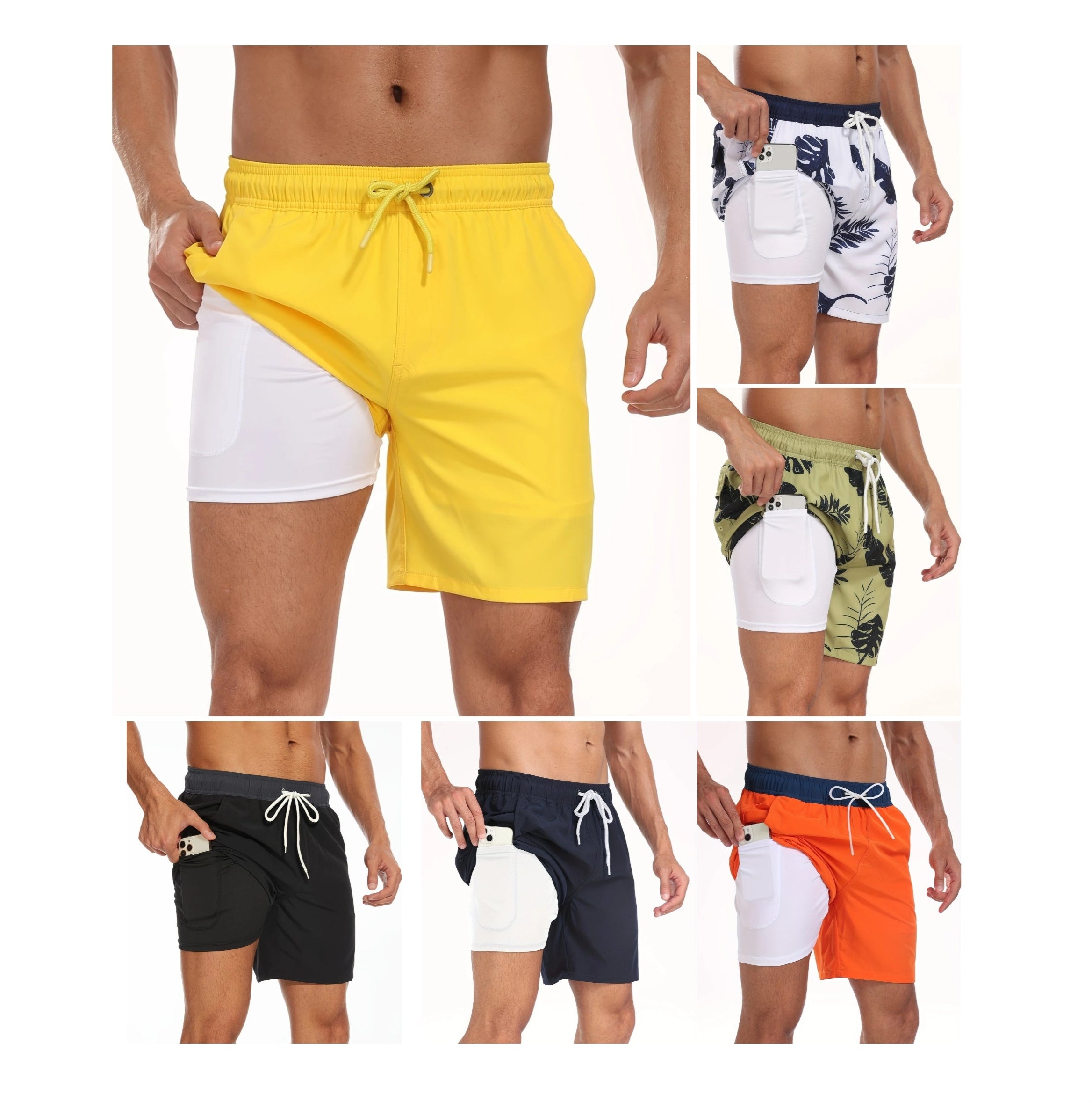 Schnelltrocknende Sommer-Strandshorts für Herren, mit Milchseide gefütterte Badehose für Männer | 265SCTK 