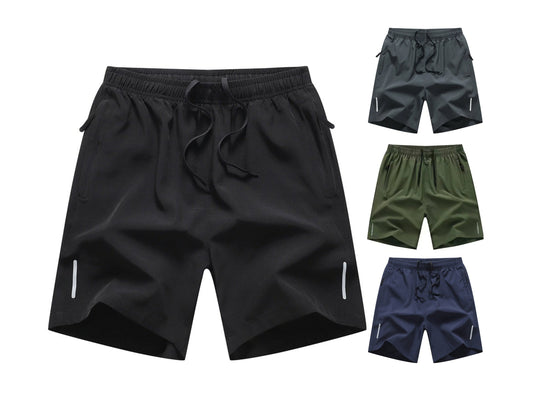 Schnelltrocknende Sportshorts für Herren im Sommer mit Reißverschlusstaschen, atmungsaktiv, leicht und bequem, mit Kordelzug | 8907 