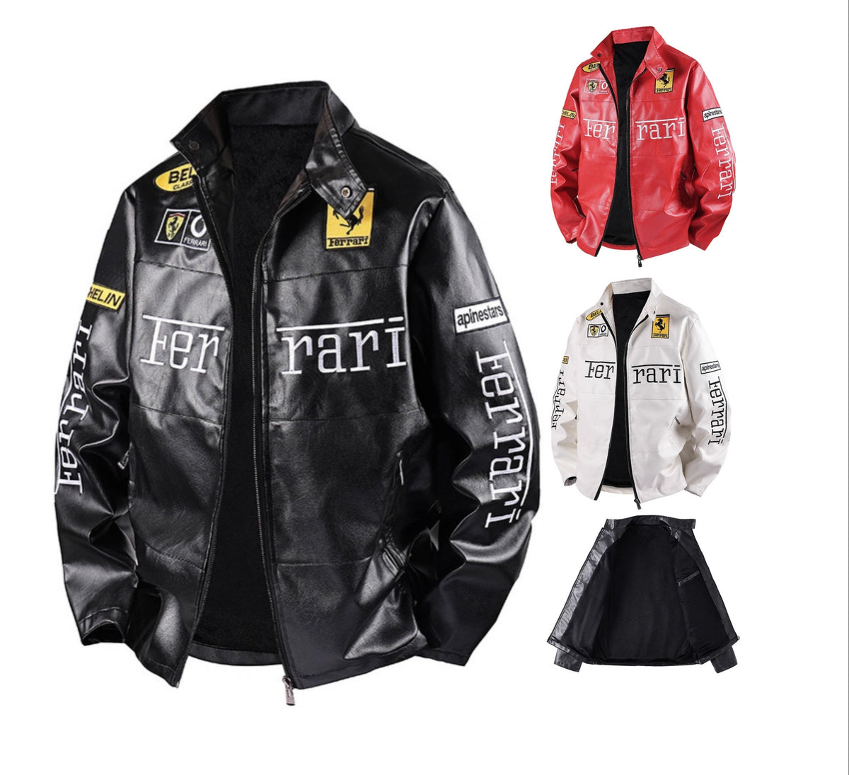 PU Leather Moto Jacket | F1 Racing Style Padded Biker Coat Waterproof Windproof Streetwear