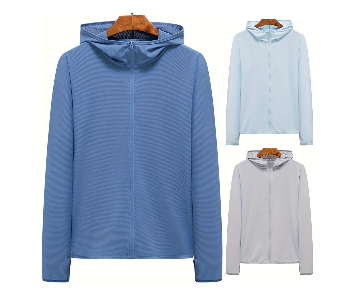 Leichter UV-Sonnenhoodie für Herren – Eisseide, schnelltrocknend und atmungsaktiv für den Sommer – Sportbekleidung zum Angeln, Radfahren und Wandern | 1999