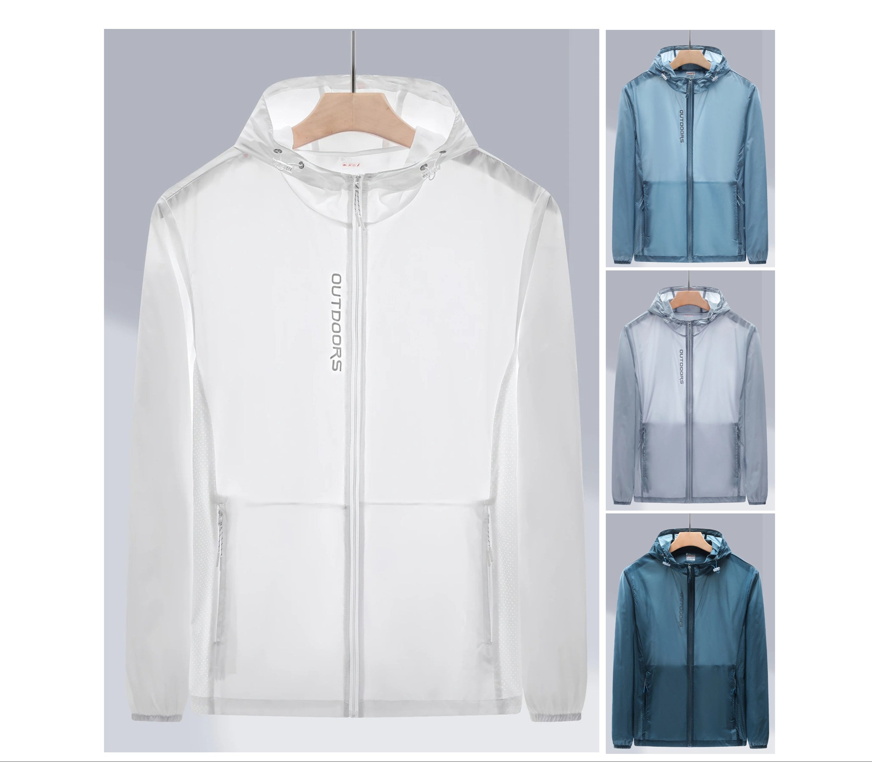 Herren-Sonnenkapuzenpullover mit LSF 50+ – Leichter Reißverschluss mit Taschen | Feuchtigkeitsableitend und atmungsaktiv | 2208