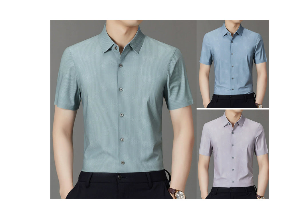 Herren Sommer Jacquard Strickcardigan – Leichtes &amp; Atmungsaktives Kurzarmshirt | 2568 