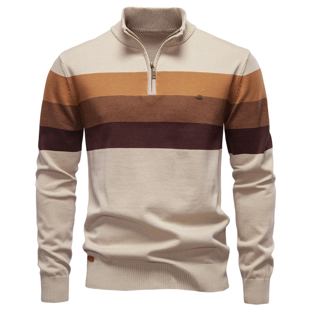 Herren Strickpullover mit Stehkragen und halbem Reißverschluss – Slim Fit Pullover für Herbst &amp; Winter | Y245 