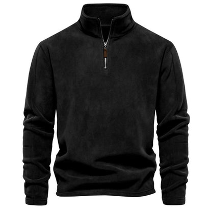 Herren Fleece Pullover Sweatshirts | Herbst-Winter 2025 Europa Mode | Half-Zip Stehkragen Tops | HD08 