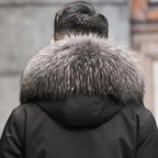 Snow Lotus Men's Otter Rabbit Fur Parka | Detachable Fur Lining Long Winter Coat | Mid-Length Hooded Faux Fur Jacket | 212