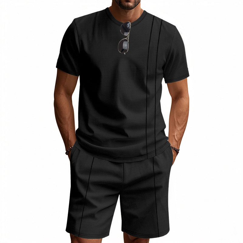 Herren-Lounge-Set mit Waffelstruktur – 2025 Frühling/Sommer, lässiges zweiteiliges Outfit | CY20 