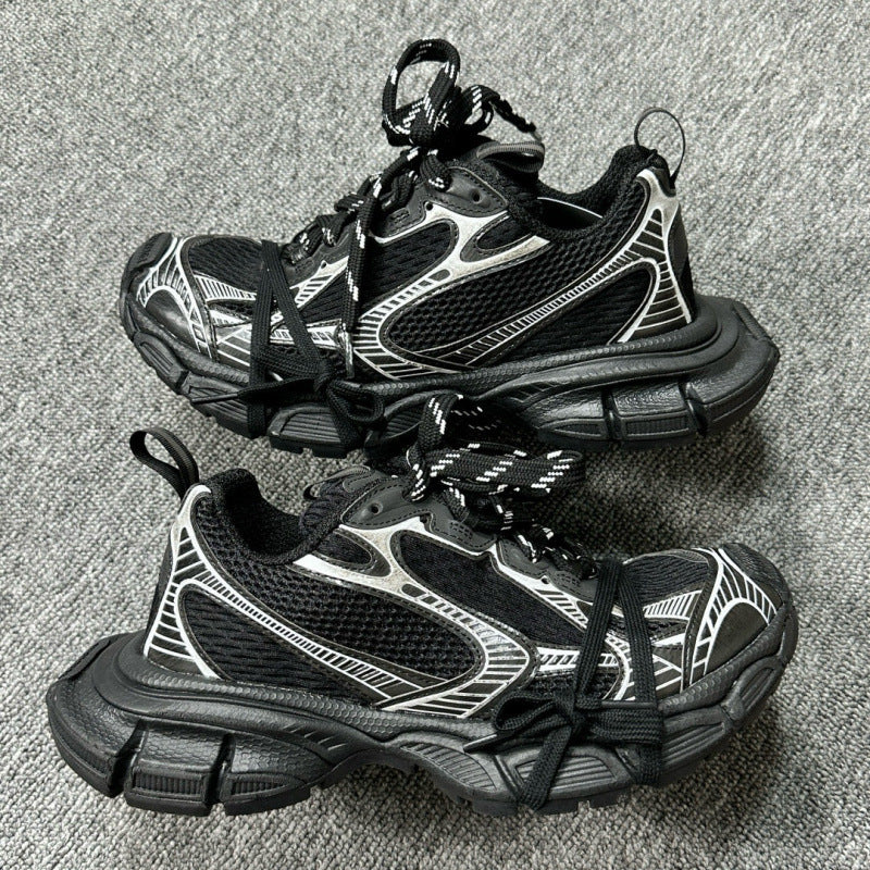 Unisex Paris 3XL Thick-Soled Dad Sneakers Retro Running Shoes Height-Increasing Casual Lace-Up Trainers