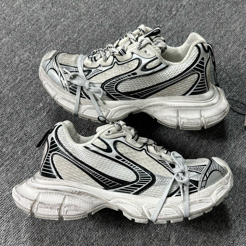 Unisex Paris 3XL Thick-Soled Dad Sneakers Retro Running Shoes Height-Increasing Casual Lace-Up Trainers