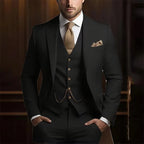 Premium 3-Piece Suit Set | Men’s Wedding & Banquet Suit with Vest | Tailored Fit Formal Wear in 20 Colors