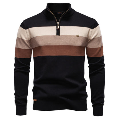 Herren Strickpullover mit Stehkragen und halbem Reißverschluss – Slim Fit Pullover für Herbst &amp; Winter | Y245 