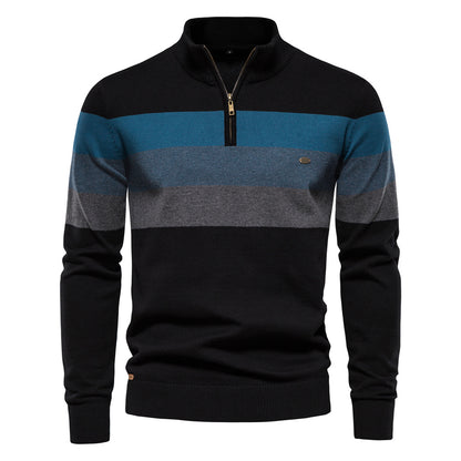 Herren Strickpullover mit Stehkragen und halbem Reißverschluss – Slim Fit Pullover für Herbst &amp; Winter | Y245 